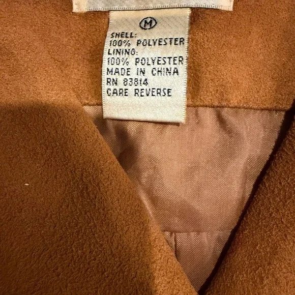 Vintage Faux Suede Chore Coat Brown Button Up Shirt Jacket Size M Western Boho - Picture 5 of 9